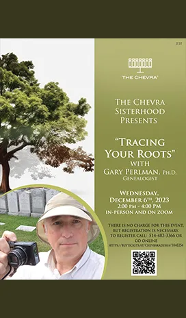 Chevra Sisterhood Event -Tracing Your Roots